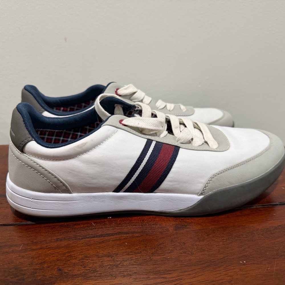 Ben Sherman White and Gray Sneakers with Navy Accents